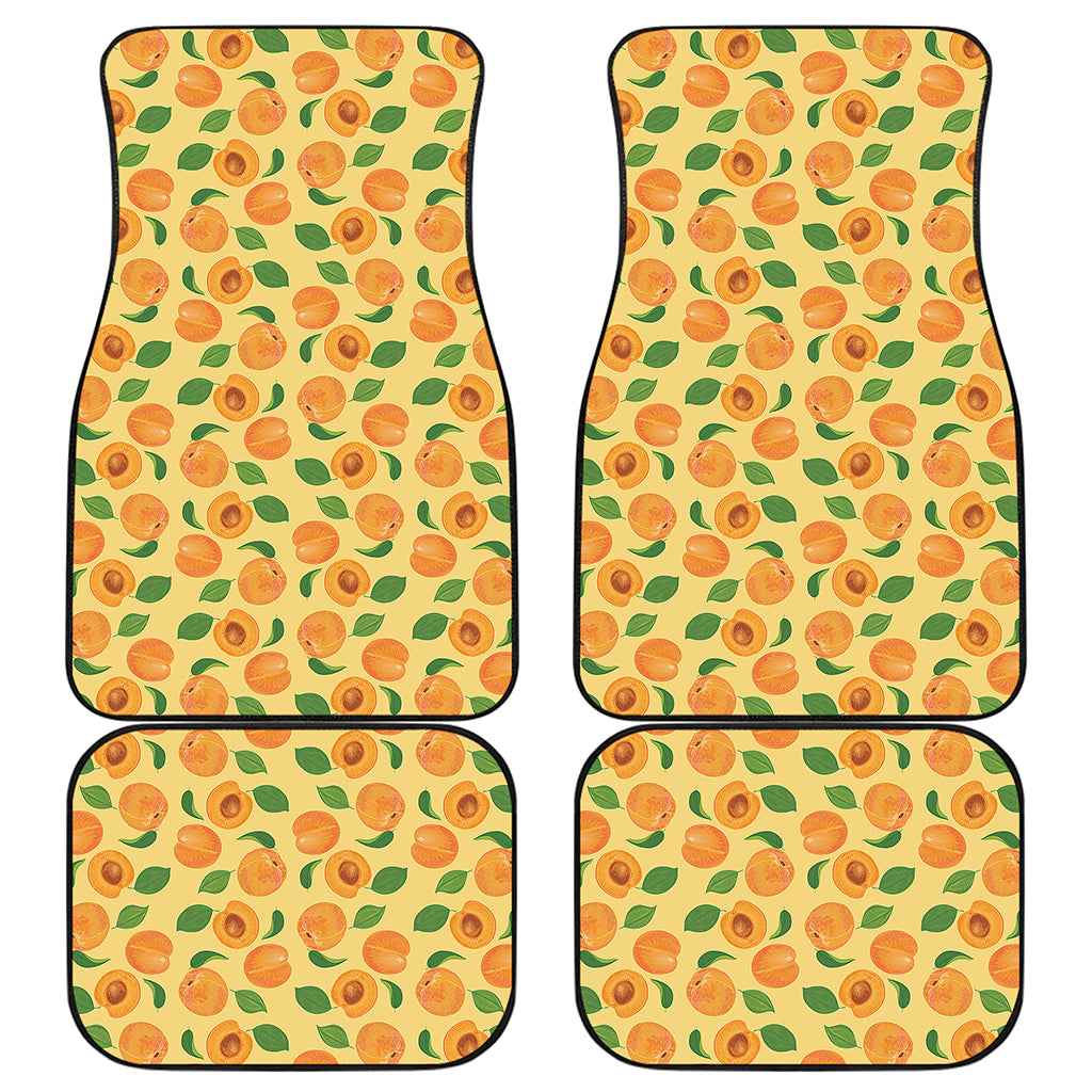 Ripe Apricot Fruit Pattern Print Front and Back Car Floor Mats