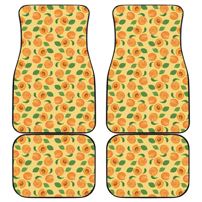 Ripe Apricot Fruit Pattern Print Front and Back Car Floor Mats