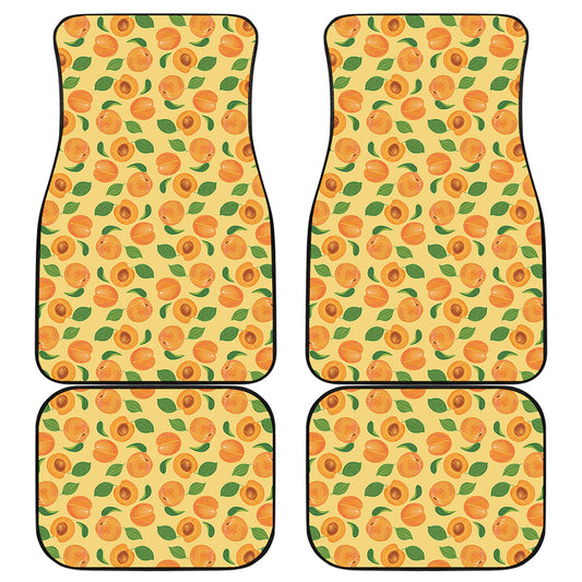 Ripe Apricot Fruit Pattern Print Front and Back Car Floor Mats