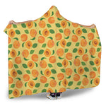 Ripe Apricot Fruit Pattern Print Hooded Blanket