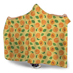 Ripe Apricot Fruit Pattern Print Hooded Blanket