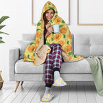 Ripe Apricot Fruit Pattern Print Hooded Blanket