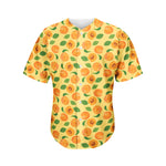 Ripe Apricot Fruit Pattern Print Men's Baseball Jersey