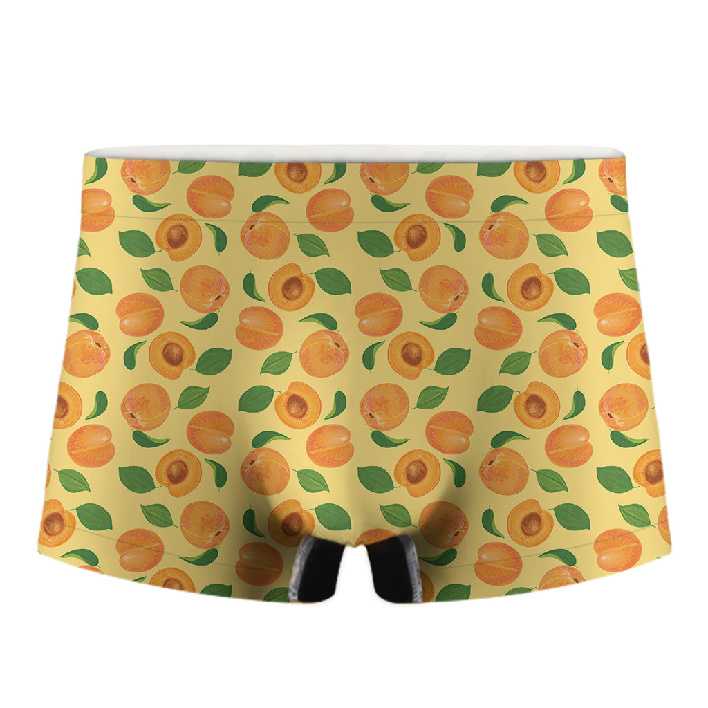 Ripe Apricot Fruit Pattern Print Men's Boxer Briefs