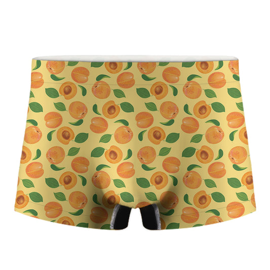 Ripe Apricot Fruit Pattern Print Men's Boxer Briefs
