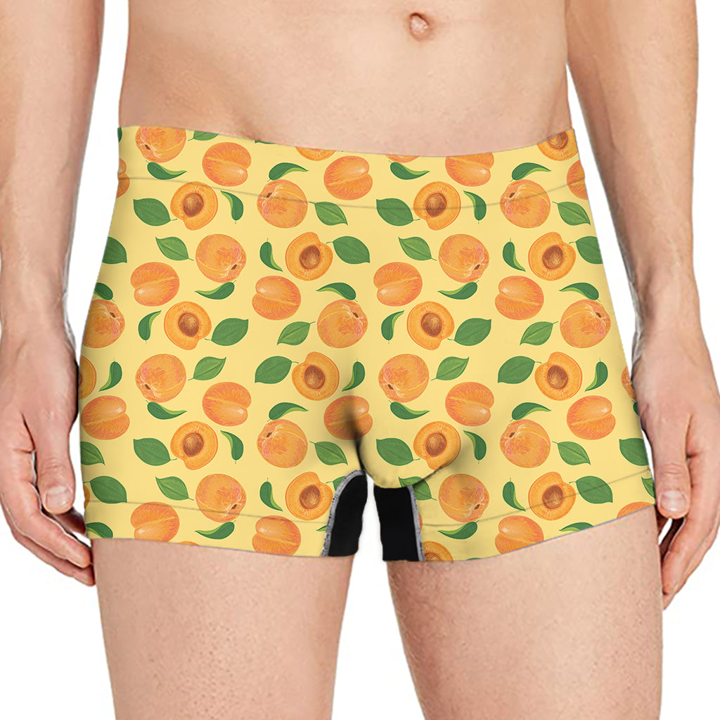 Ripe Apricot Fruit Pattern Print Men's Boxer Briefs