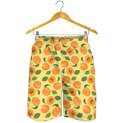 Ripe Apricot Fruit Pattern Print Men's Shorts