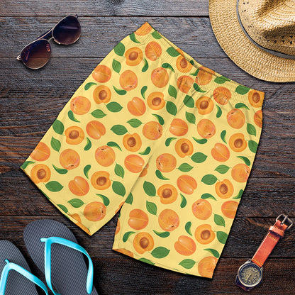 Ripe Apricot Fruit Pattern Print Men's Shorts