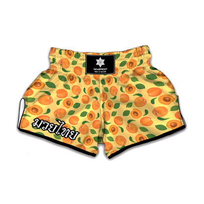 Ripe Apricot Fruit Pattern Print Muay Thai Boxing Shorts