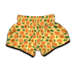 Ripe Apricot Fruit Pattern Print Muay Thai Boxing Shorts