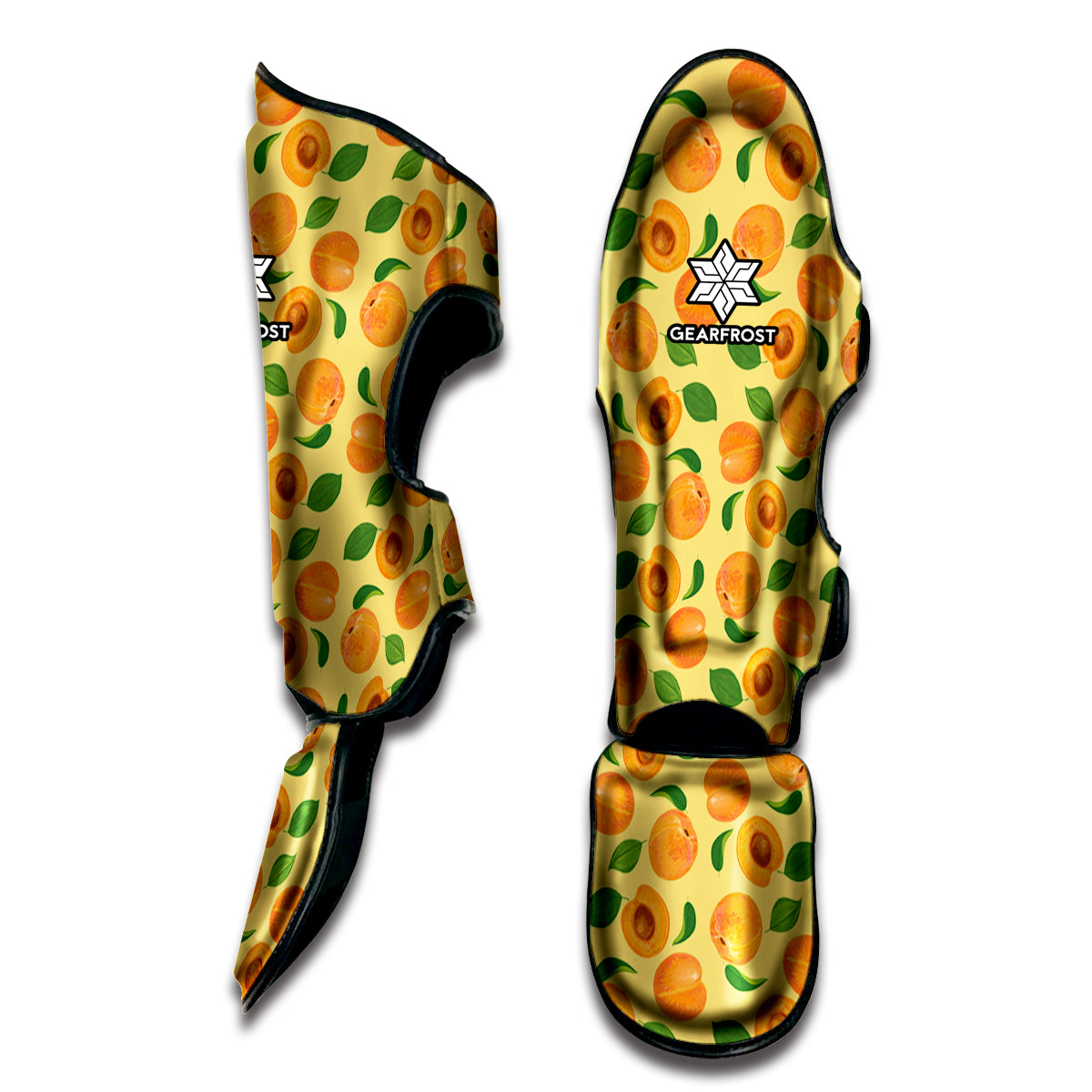 Ripe Apricot Fruit Pattern Print Muay Thai Shin Guard