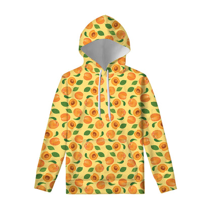 Ripe Apricot Fruit Pattern Print Pullover Hoodie