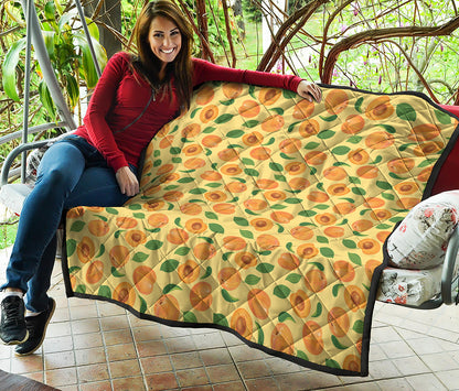 Ripe Apricot Fruit Pattern Print Quilt