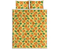 Ripe Apricot Fruit Pattern Print Quilt Bed Set