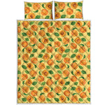 Ripe Apricot Fruit Pattern Print Quilt Bed Set