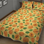 Ripe Apricot Fruit Pattern Print Quilt Bed Set