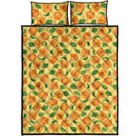 Ripe Apricot Fruit Pattern Print Quilt Bed Set