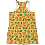 Ripe Apricot Fruit Pattern Print Women's Racerback Tank Top