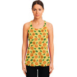 Ripe Apricot Fruit Pattern Print Women's Racerback Tank Top