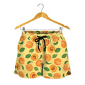 Ripe Apricot Fruit Pattern Print Women's Shorts