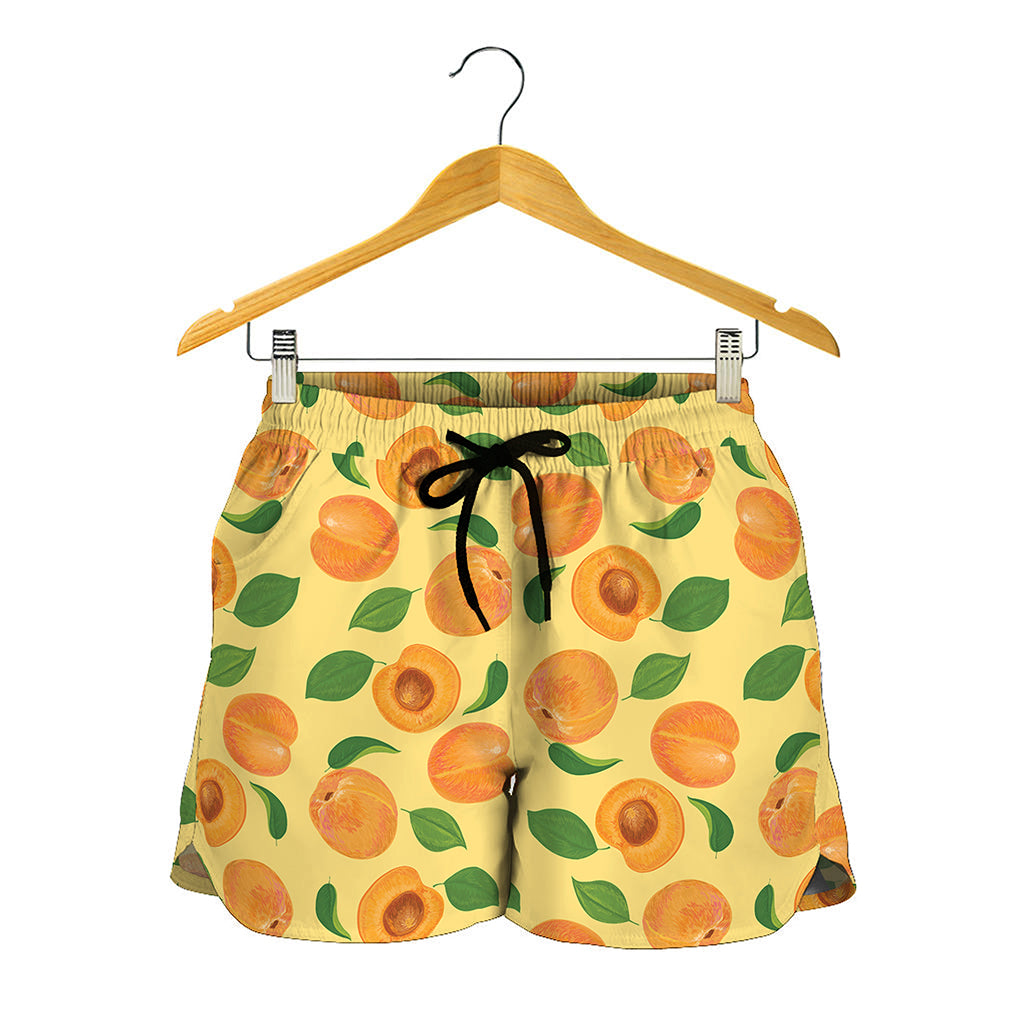 Ripe Apricot Fruit Pattern Print Women's Shorts