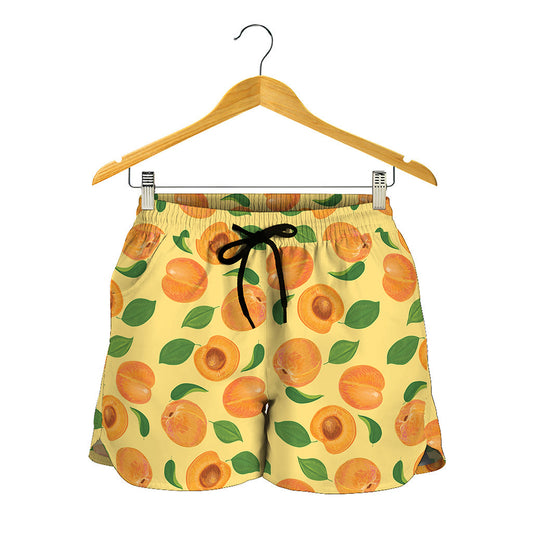 Ripe Apricot Fruit Pattern Print Women's Shorts