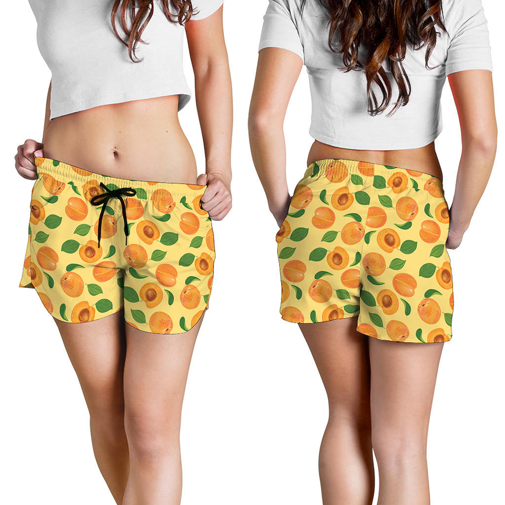 Ripe Apricot Fruit Pattern Print Women's Shorts