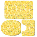 Ripe Banana Pattern Print 3 Piece Bath Mat Set