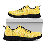 Ripe Banana Pattern Print Black Sneakers