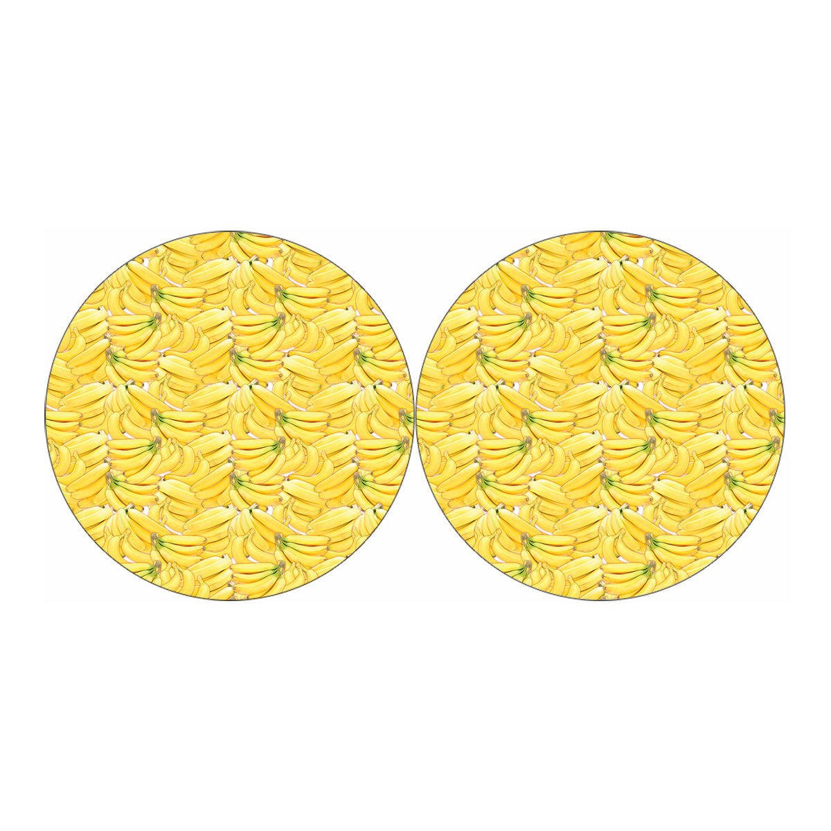 Ripe Banana Pattern Print Car Coasters