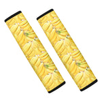 Ripe Banana Pattern Print Car Seat Belt Covers