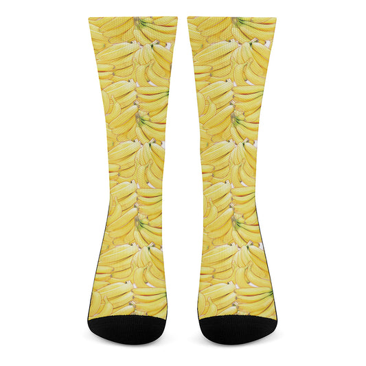 Ripe Banana Pattern Print Crew Socks