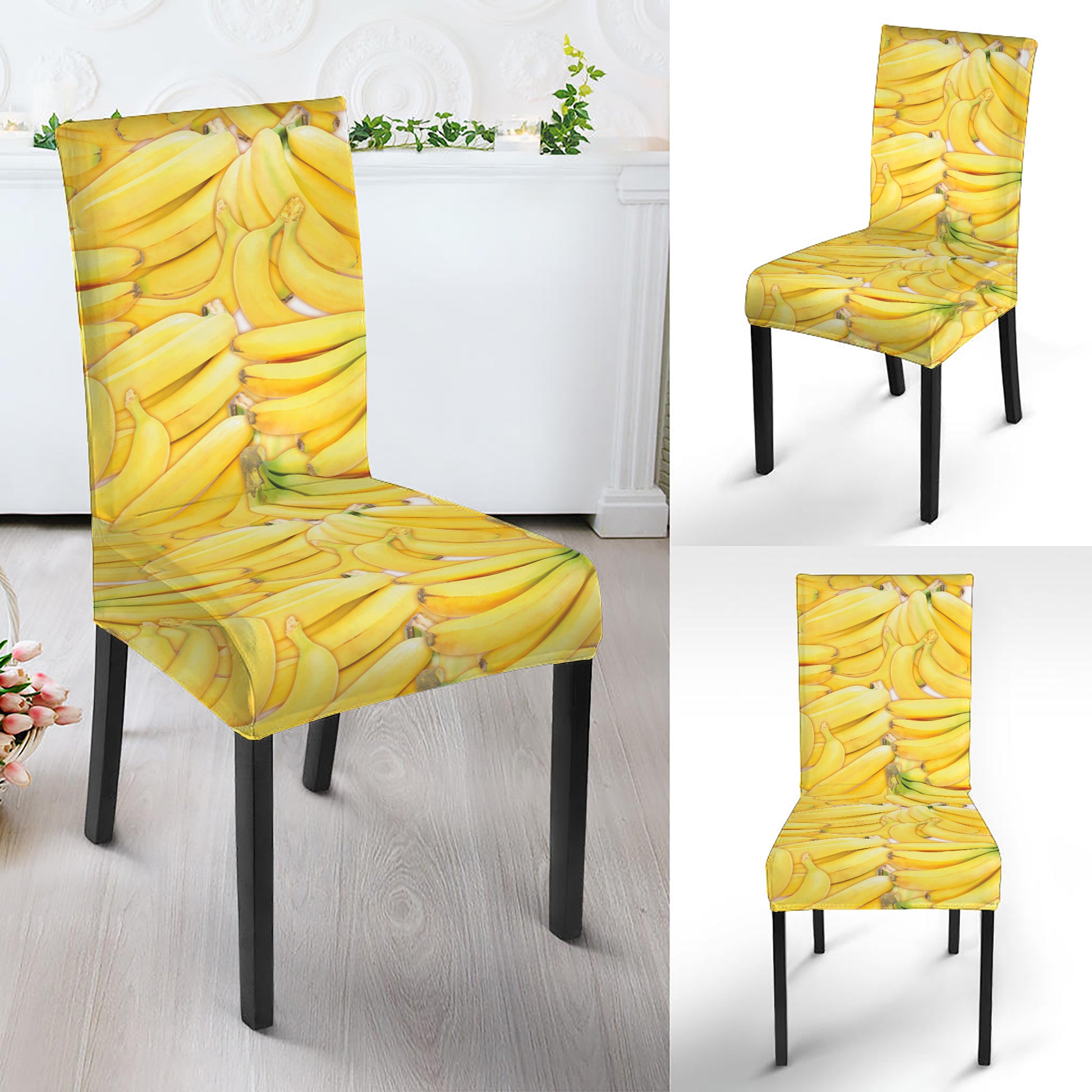 Ripe Banana Pattern Print Dining Chair Slipcover