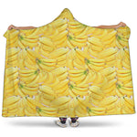 Ripe Banana Pattern Print Hooded Blanket