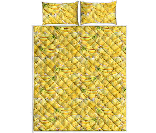 Ripe Banana Pattern Print Quilt Bed Set