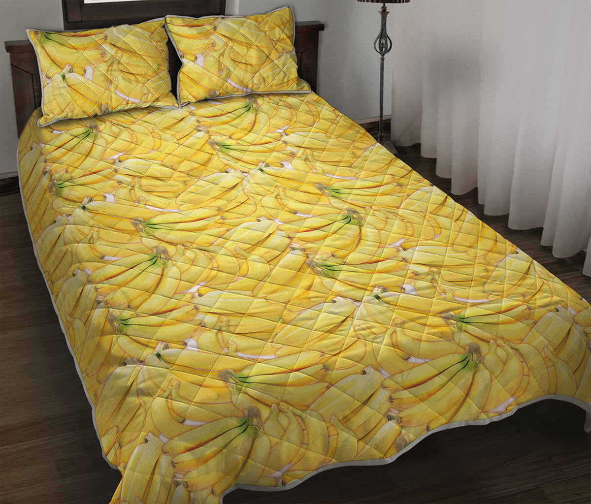 Ripe Banana Pattern Print Quilt Bed Set