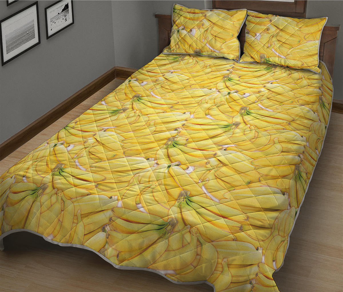 Ripe Banana Pattern Print Quilt Bed Set