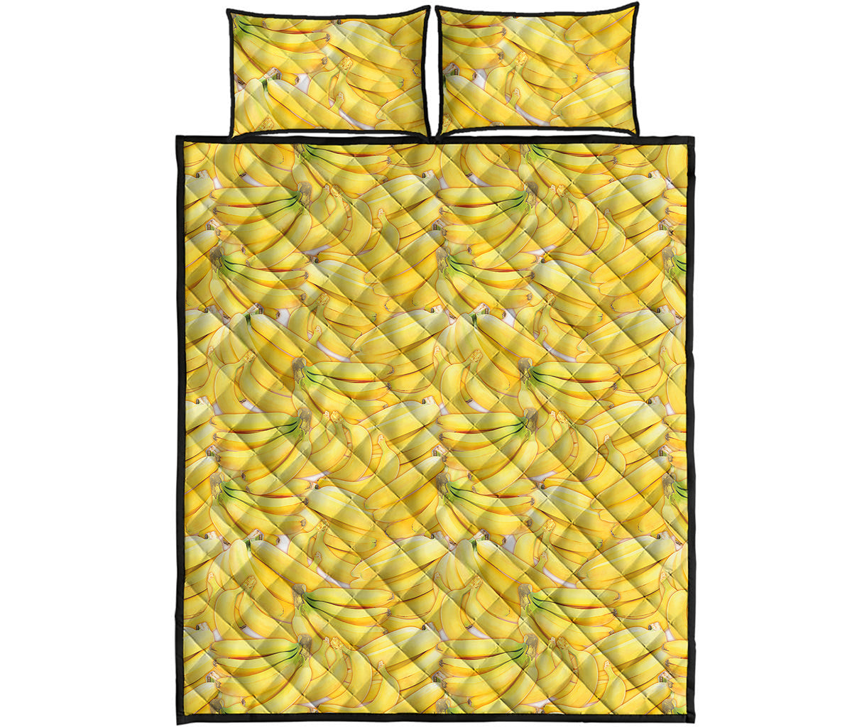 Ripe Banana Pattern Print Quilt Bed Set