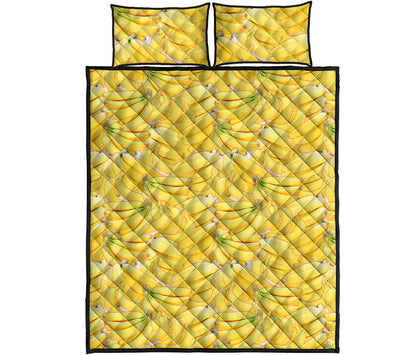 Ripe Banana Pattern Print Quilt Bed Set