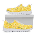 Ripe Banana Pattern Print White Running Shoes