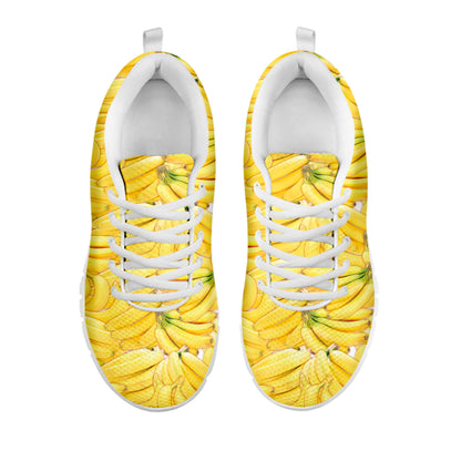 Ripe Banana Pattern Print White Sneakers