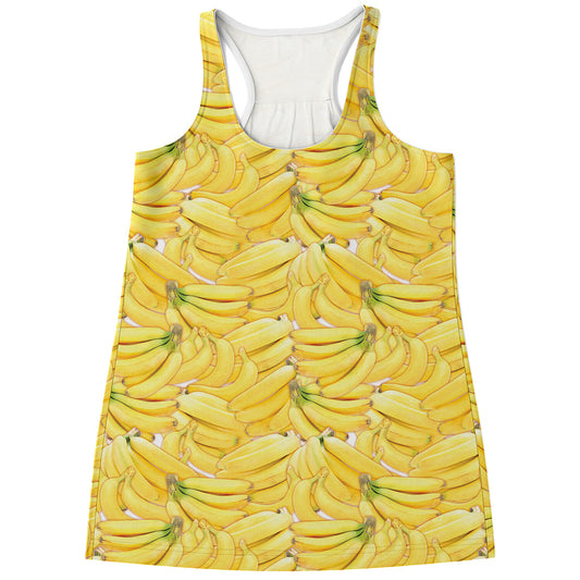 Ripe Banana Pattern Print Women's Racerback Tank Top