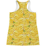 Ripe Banana Pattern Print Women's Racerback Tank Top
