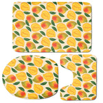 Ripe Mango Fruit Pattern Print 3 Piece Bath Mat Set