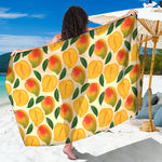 Ripe Mango Fruit Pattern Print Beach Sarong Wrap