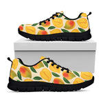 Ripe Mango Fruit Pattern Print Black Sneakers