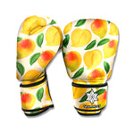 Ripe Mango Fruit Pattern Print Boxing Gloves