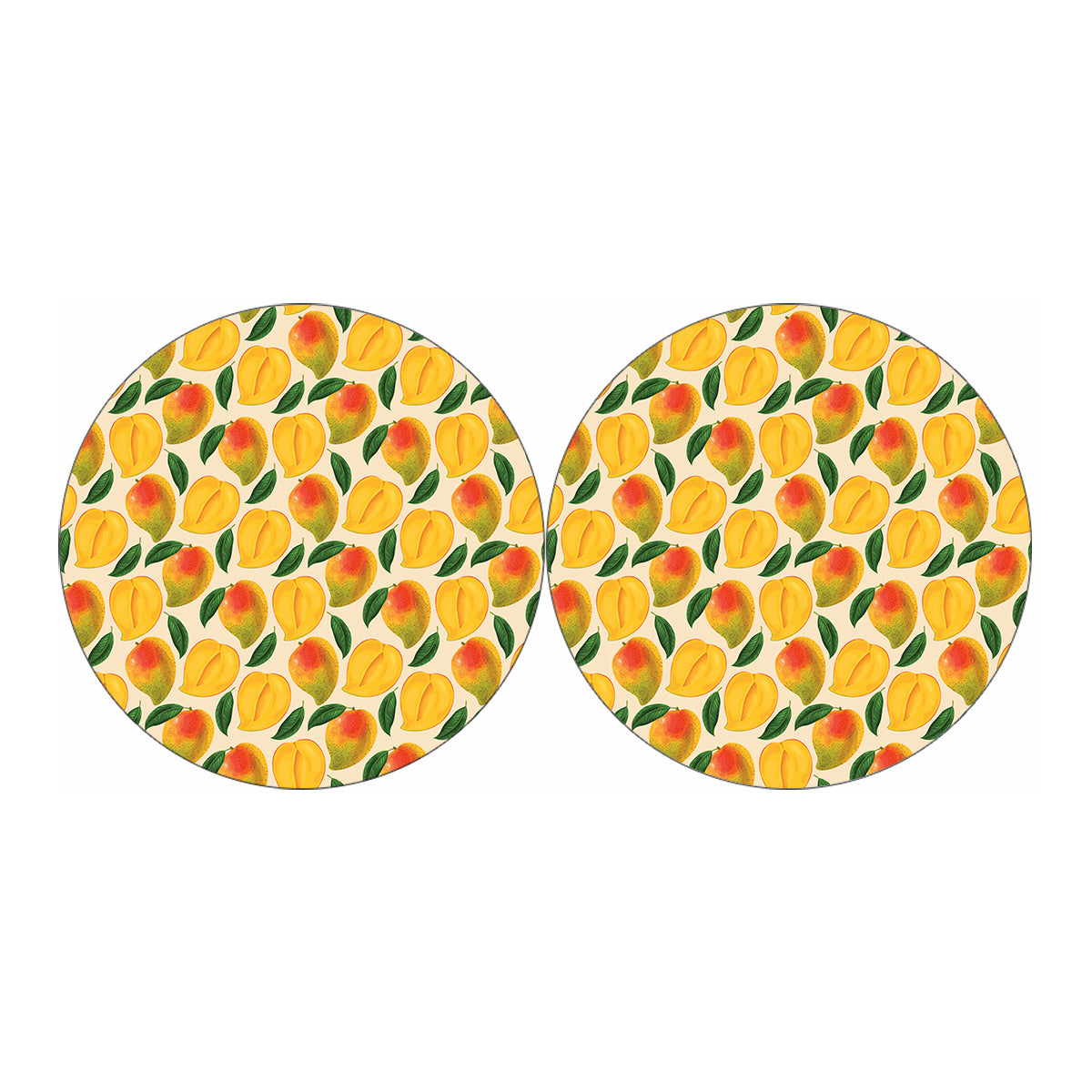 Ripe Mango Fruit Pattern Print Car Coasters
