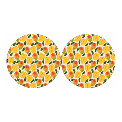 Ripe Mango Fruit Pattern Print Car Coasters