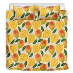 Ripe Mango Fruit Pattern Print Duvet Cover Bedding Set